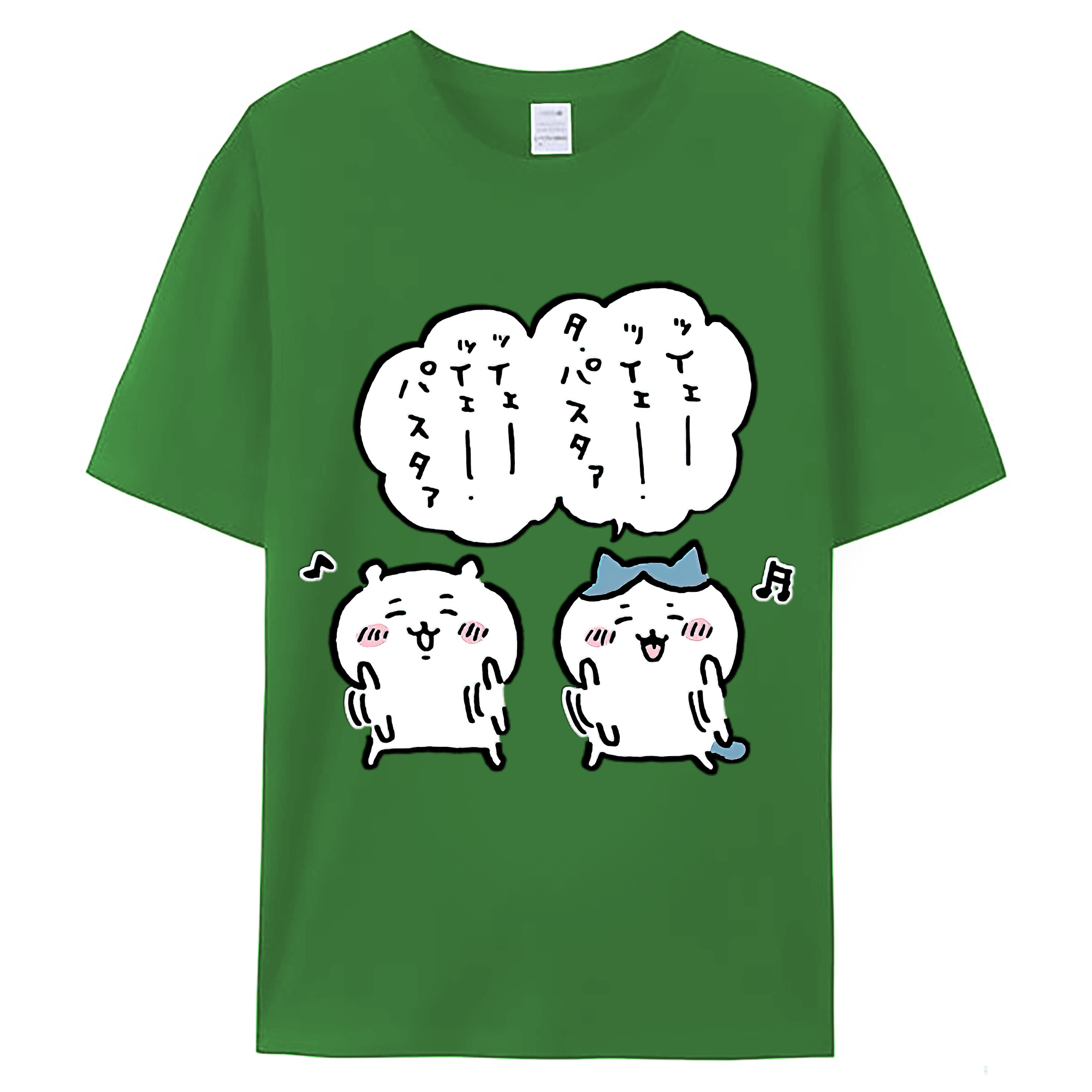 （画像用） ちいかわ ハチワレ Chii-kawa hachiware レディースカジュアルプリントTシャツ（綿100％）